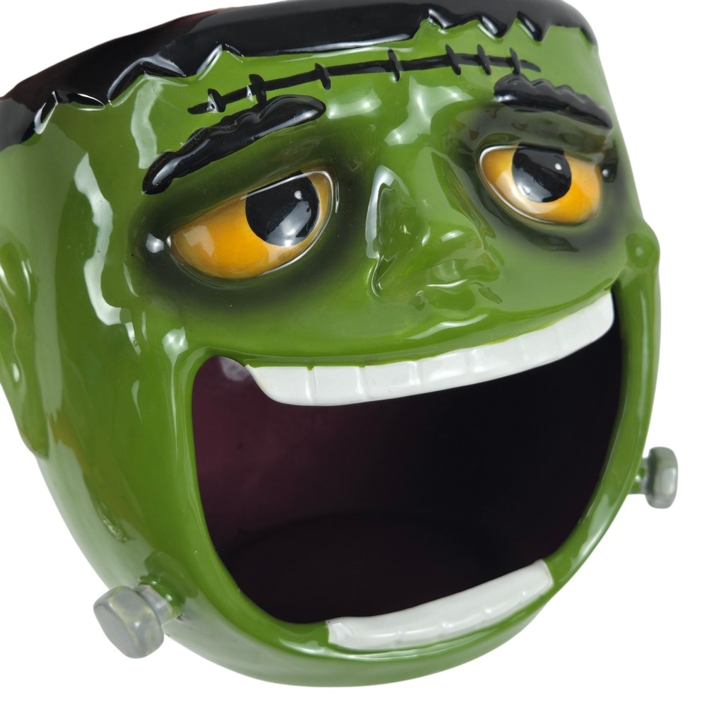 Frankenstein Novelty Ceramic Halloween Candy Bowl Porch Decor  9.5" Members Mark